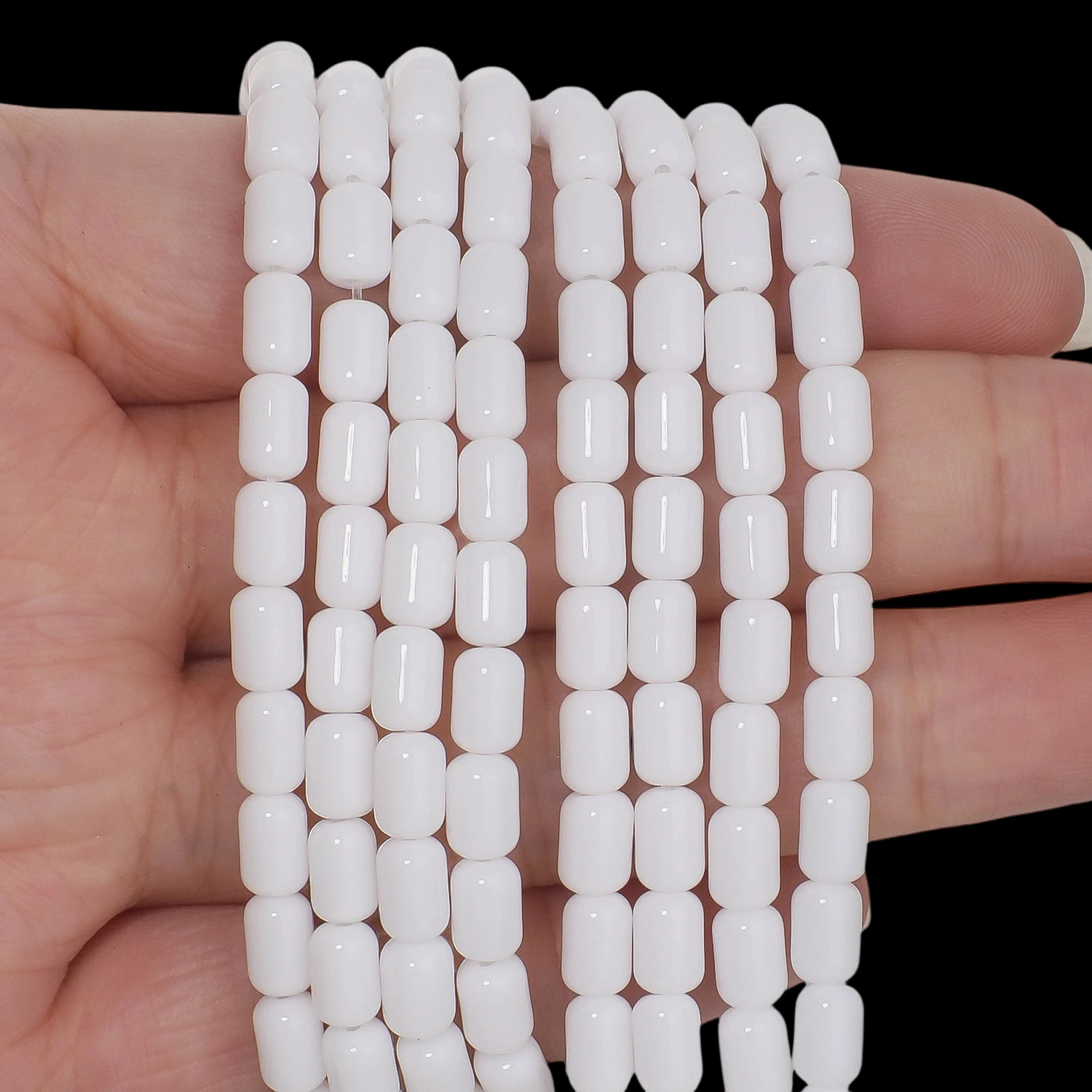 4 x 6 mm bunte zylindrische Porzellan-Kristall-Quarzperlen, glatte, einfarbige Glasperlen für handgefertigte DIY-Armband-Anhänger – Detail 24