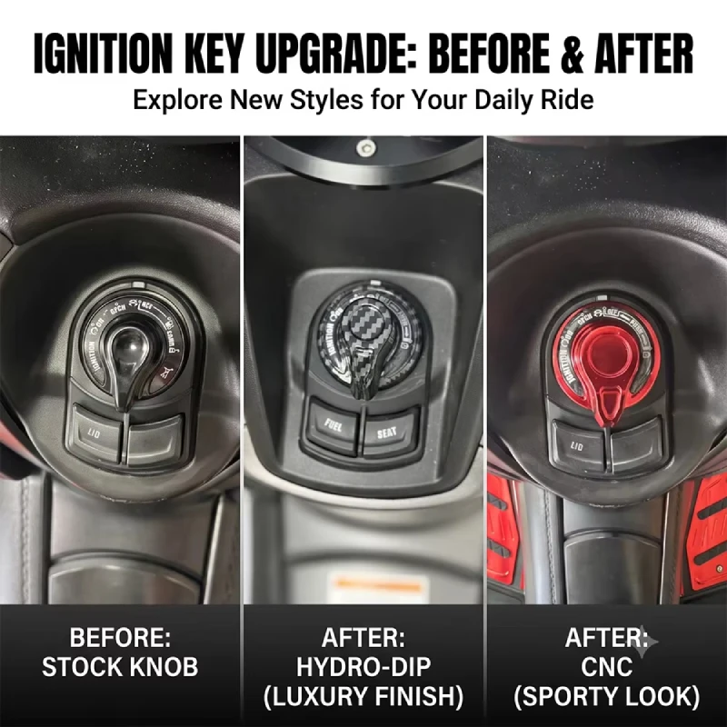 Key Ignition Switch Decorative Upgrade Knobs Cover  For Yamaha NMAX NVX AEROX 155 V2 V3 X-CLASS Motorcycle CNC Aluminum ABS Smar