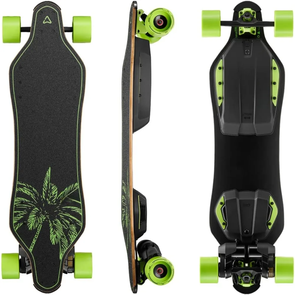 Electric Skateboard with Remote Control, Maximum Speed Up To 29 Mph, 4-speed Smooth Braking, Easy To Carry Handle Design