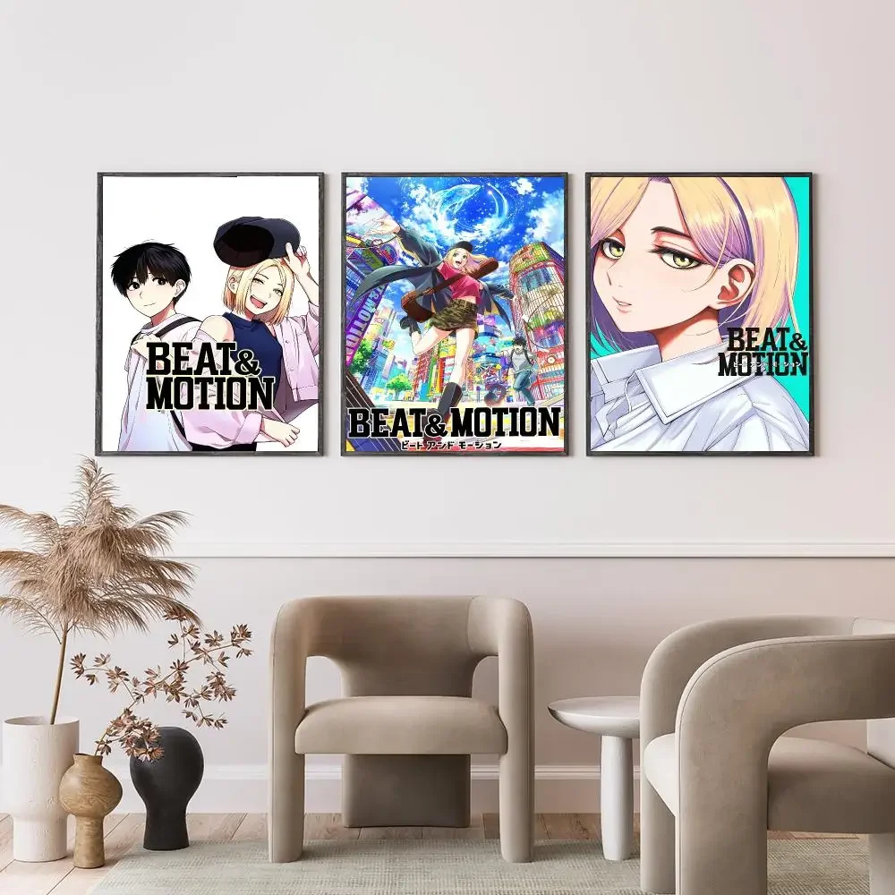 anime BEAT＆MOTION Poster Poster HD Self-Adhesive Art Print Waterproof Wall Decor for Bedroom Living Room Decor Gift