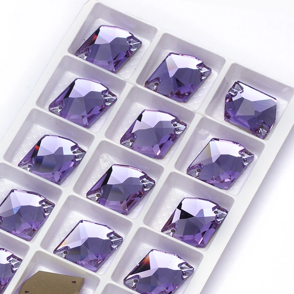 PUBRILEX Violette K9 Strasssteine zum Aufnähen, Glas-Strass, flache Rückseite, DIY-Nähzubehör, Kristallsteine für Taschen- und Kleiderdekorationen – Detail 4