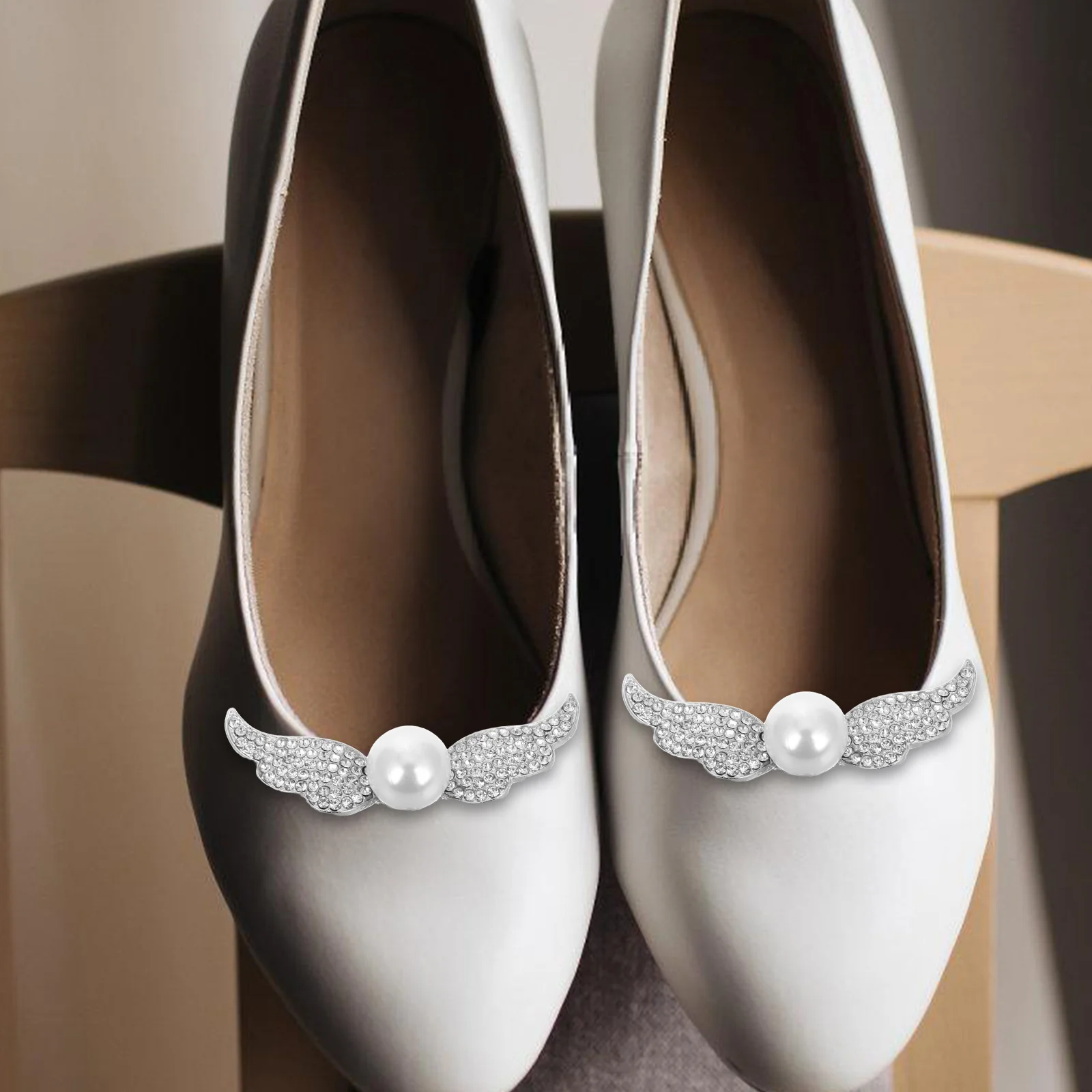 

1 Pair Wing Shape Rhinestone Charms Detachable Bling Shoe Accessories For Women Wedding Dress Shoes Decorative Buckle Clips