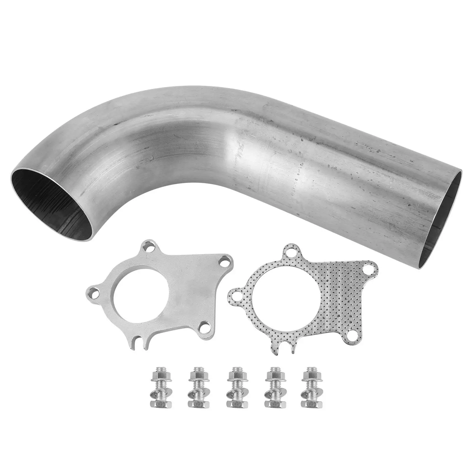 aqxreight - Exhaust Bend 2.5in 90 Degree Stainless Steel Turbocharger Down Exhaust Bend Fit for t3 /T4 5- Flange