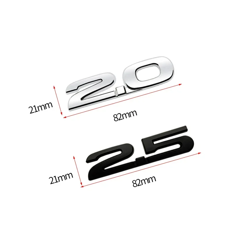 3D Metal 2.0 2.5 Letters Car Fender Emblem Rear Trunk Badge Sticker For Mazda 3 6 Axela CX5 CX7 MX5 Chrome Black Accessories