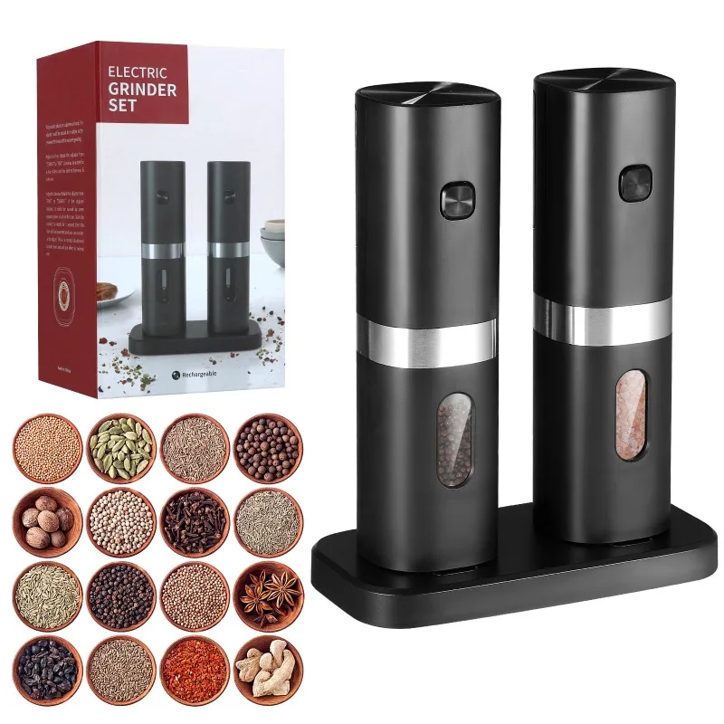 

Electric Pepper Grinder Salt Automatic Grinder USB Rechargeable Adjustable Coarseness Spice Mill Kitchen BBQ Tool USB Charging