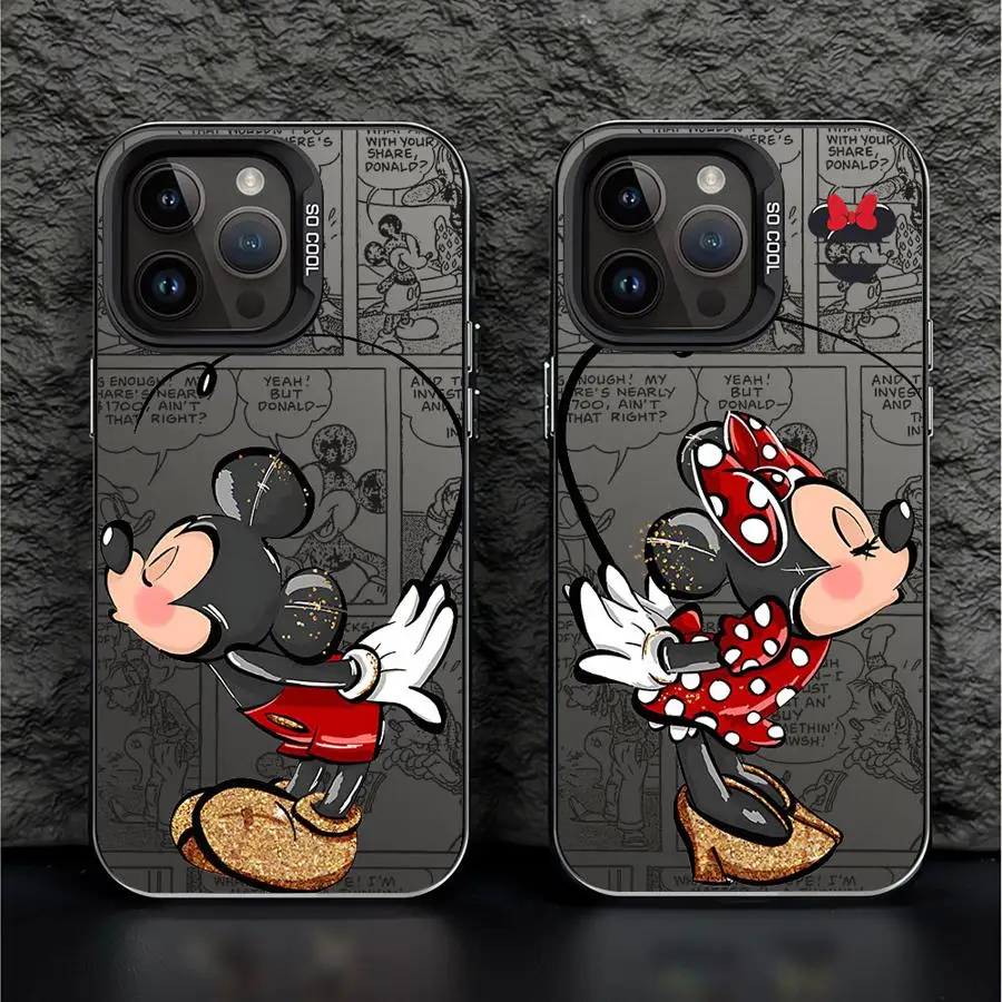 

Чехол для телефона Disney с Микки и Минни Маусом для Apple iPhone 16 Pro Max 15 Plus, силиконовый жесткий чехол из ПК