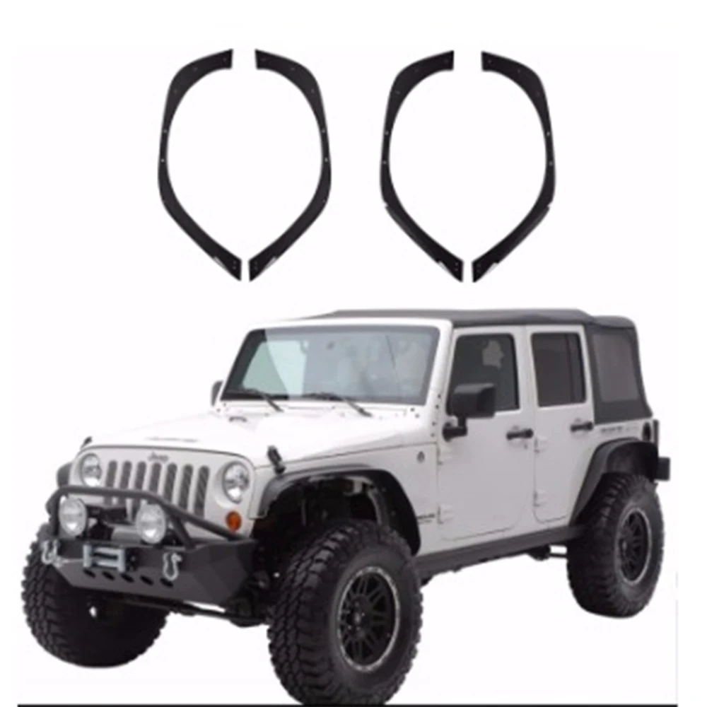 

LANTSUN J064 Fender Flares Kit 4 Pieces Steel Material for Jeep for Wrangler JK 2007-2017