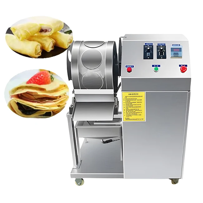 Spring Roll  Crepes Production Line Crepe Samosa Sheet Pancake Machine Roti Injera Maker Automatic Lumpia Wrapper Machine