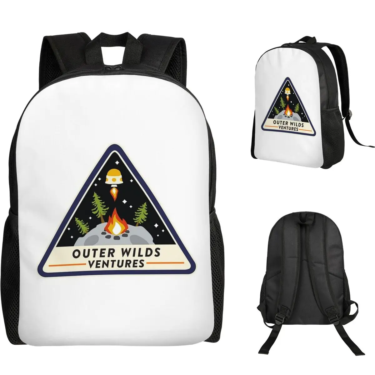 Outer Wilds Ventures Patch Student Backpack School Bag Hiking Travel Daypack for Boys Girls Fashion Bookbag Shoulder Bags