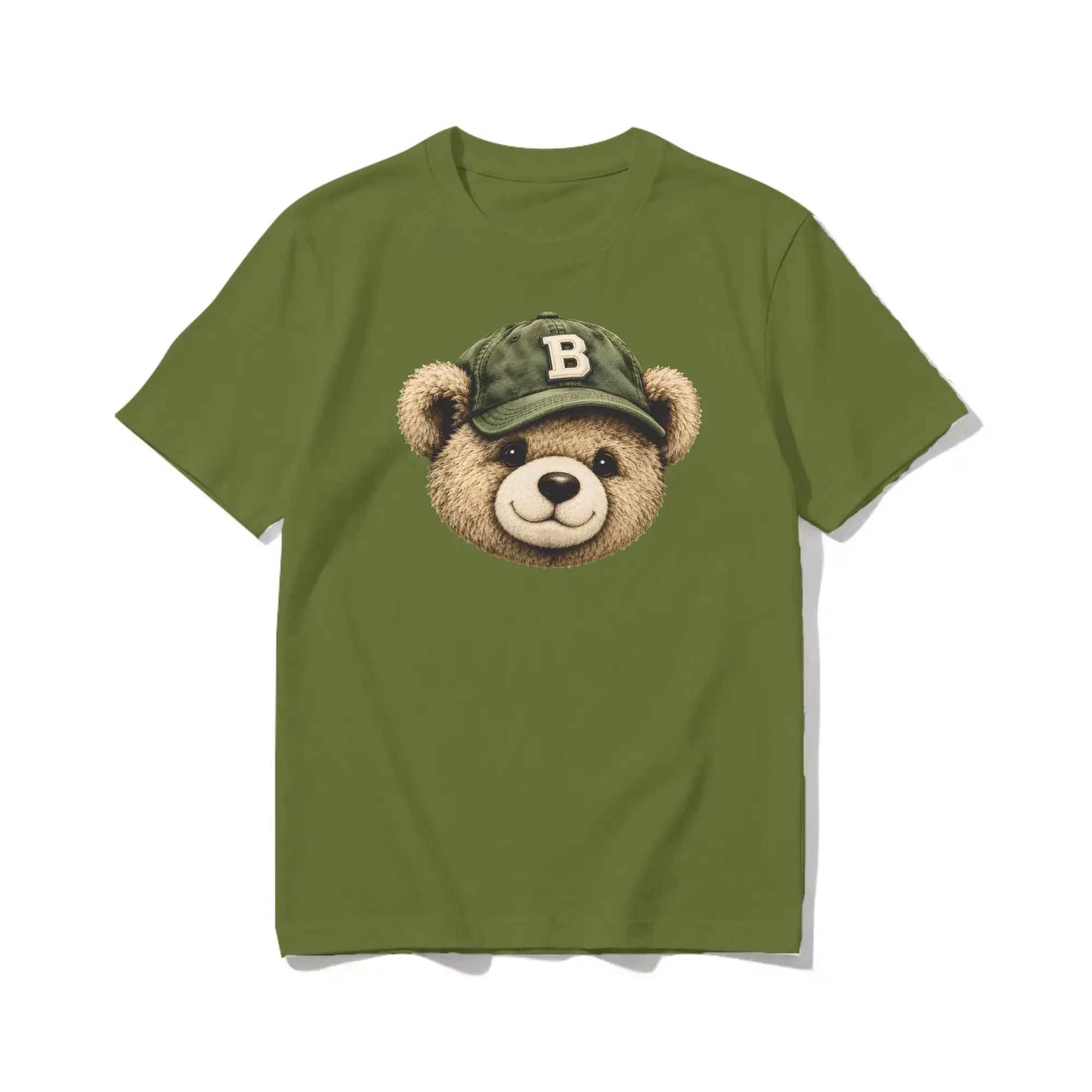 Bncmap Teddy Bear Letter B Varsity Mascot T-Shirt Men Women  100% Cotton Tees Crewneck Short Sleeve T Shirts Summer Clothes