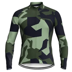 Long Sleeves Camo Men Jersey MTB Spor Road Bike Cycling Jacket Bicycle Sport Top Wear Mountain Road bib Outdoor Motocros Clothes