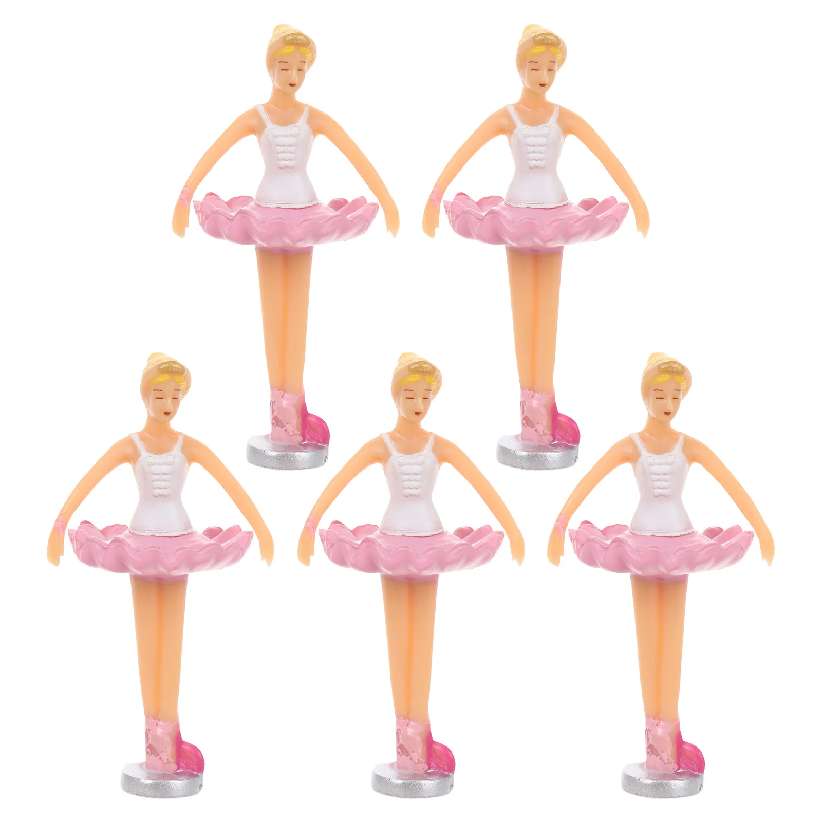 

5pcs Set of 5 Ornaments Ballet Dancer Statue Ballerina Figurine Mini Plastic Finger Puppets Musical Instrument L