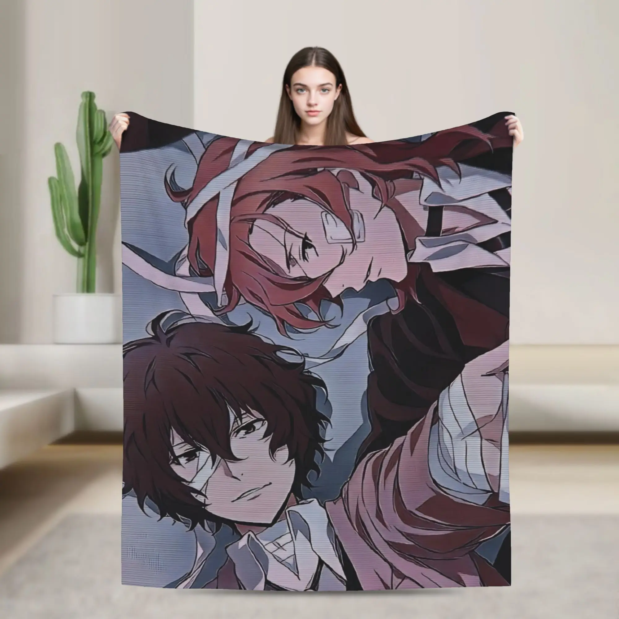 Dazai Bungo Stray Dogs Blankets Fleece Spring/Autumn  Breathable Super Warm Throw Blankets for Bed Outdoor Quilt