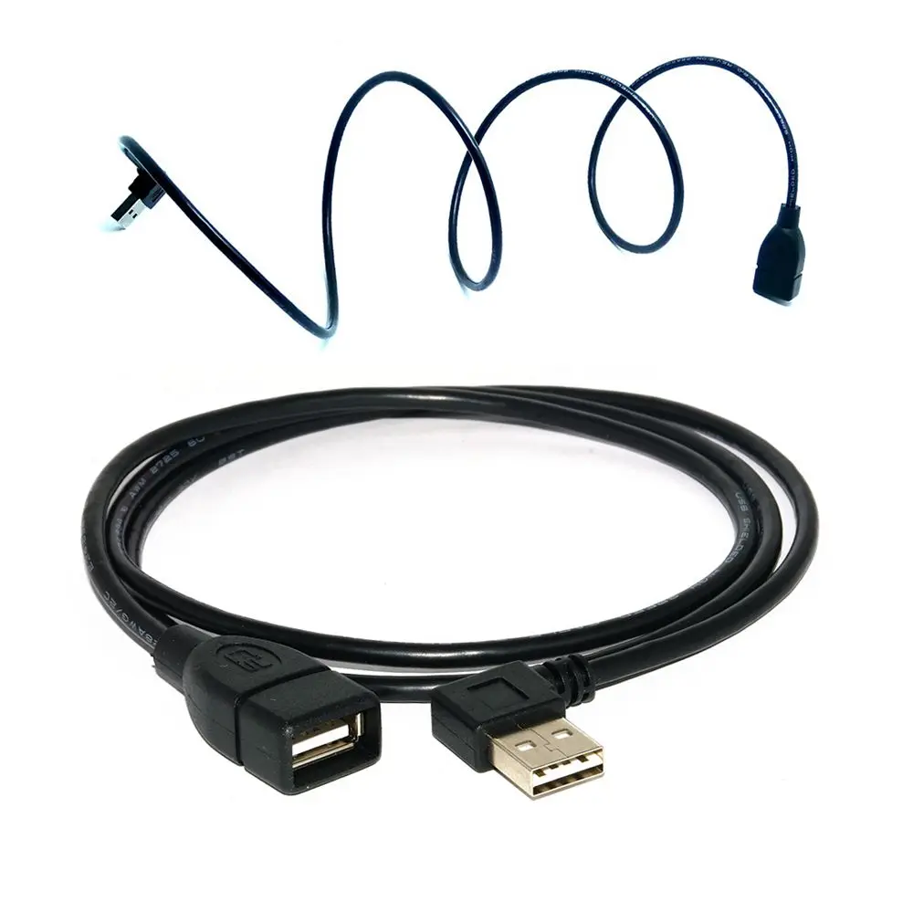 

USB 2.0 90 degree up and down, left and right angle male and female extension cables, 100cm USB M/F cable adapter, reversible de