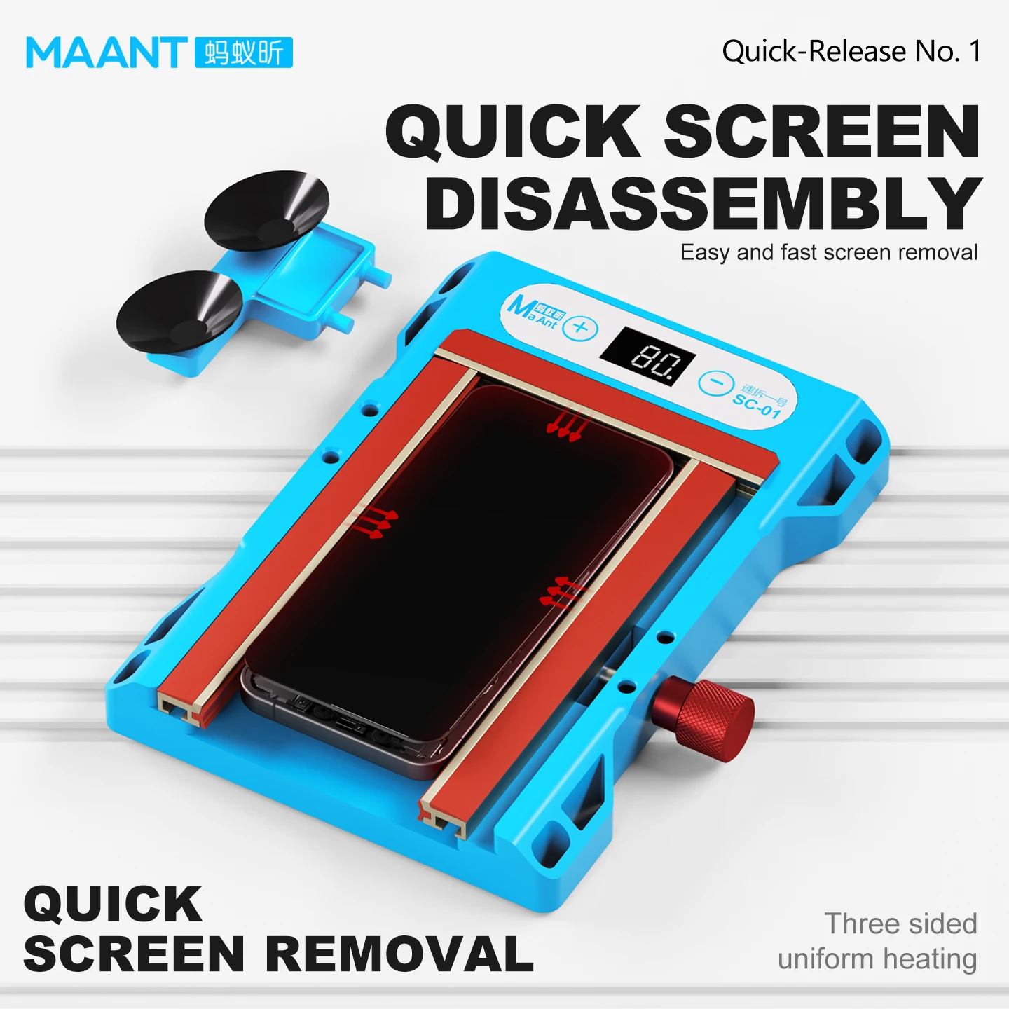 MAANT SC-01 Quick-Release No.1 Mobile Phone Repair Tool, Uniform Heating Screen Remover & Glue Removal with Precise Temp Control