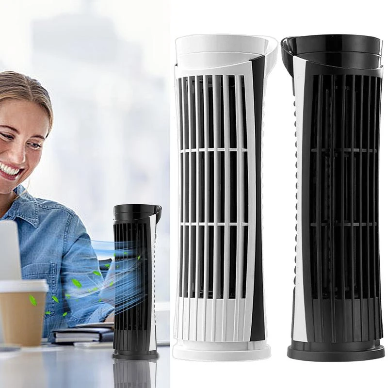 Bedroom Desk Mini Tower Fan Table Cooling Fan 2-Speed Wind Speed Adjustment Electric Desk Fan