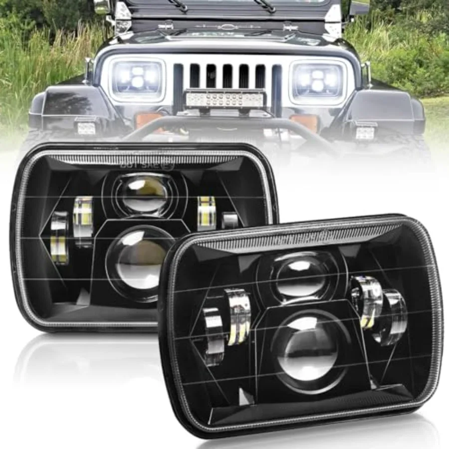 

5x7 H6054 LED Headlights DOT Approved Sealed Beam H5054 H6052 6053 69822 for Jeep XJ YJ MJ Tacoma Pickup Probe Chevrolet S10 B