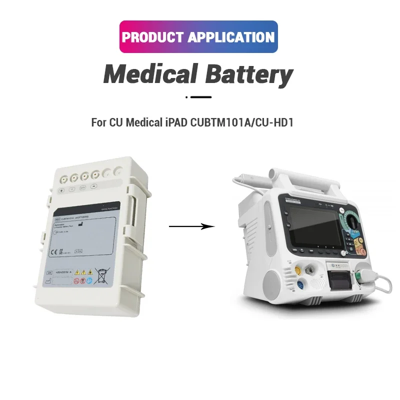 Defibrillator Battery For CU Medical iPAD CU-HD1,CUBTM101A 41CP7/56/69 AED Battery