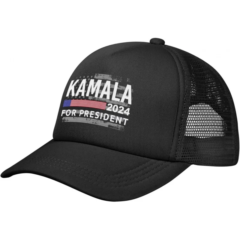 Kamala Harris for President 2024 Baseball Cap Adjustable Casual Mesh Hats Duck Tongue Hat for Men Women75 Black