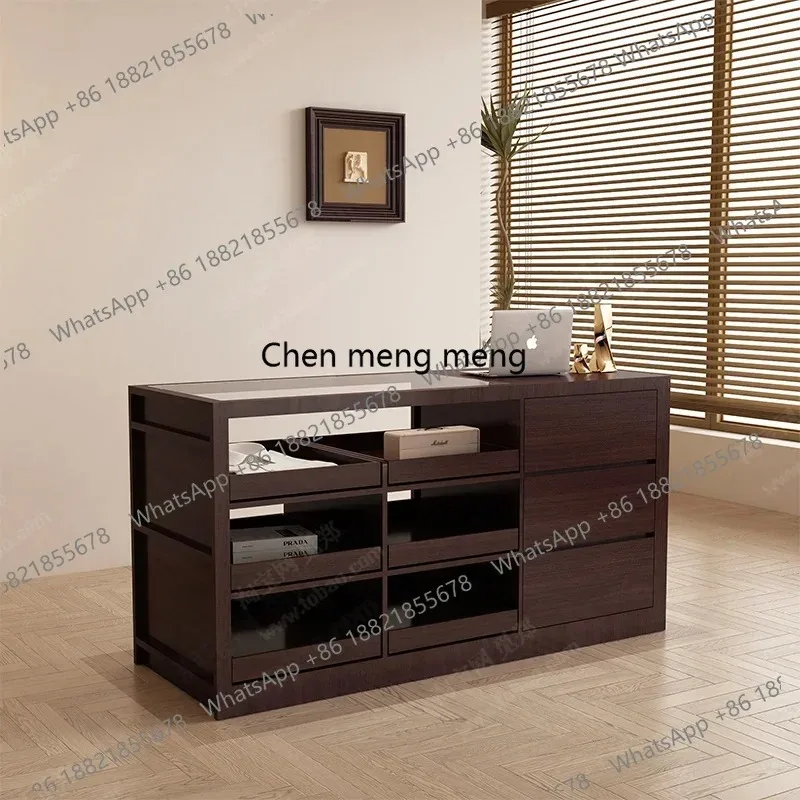 Women's clothing store Nakashimadai shoe bag jewelry display cabinet checkout page with glass simple water table integrated