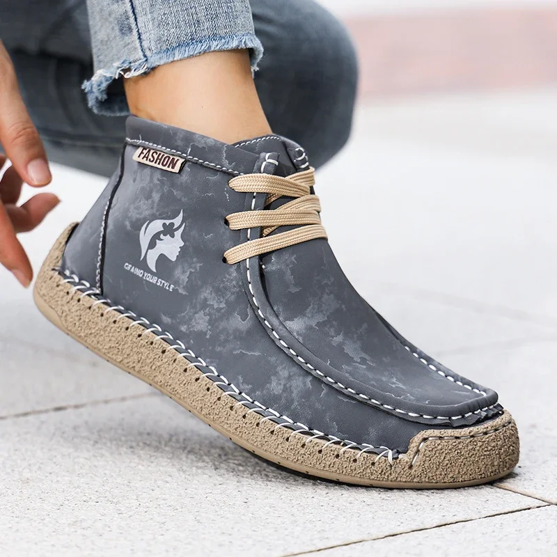 

Brand Comfortable Outdoor Travel Bootsquality Women's Commuting Boots Fashionable Handmade Casual Couple High Top Leather Boots