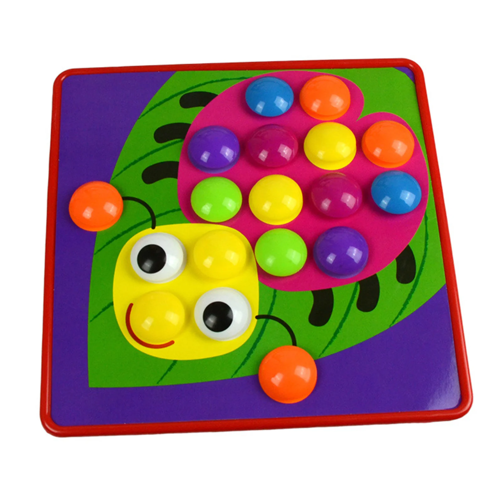 Large Colorful Mushroom Button Puzzle Board Educational Logic Exercise Toys For Kids Boys Girls