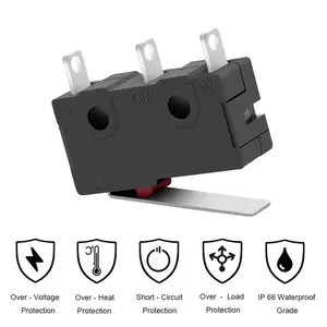 5 Stück Mini -Mikrogrenzschalter 5A 125 250 V AC SPDT 1NO 1NC Kurzhebelarmschalter 8 Hauptverkaufshebelknopf - №6