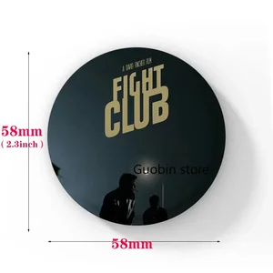 Retro Clássico Filme Fight Club Botão Pin, Personagem de Anime, Broche Dos Desenhos Animados, Emblema para Mochila, Acessórios De Decoração, Fãs, Colecionar, 58mm 8 principais vendas pins filme - №1