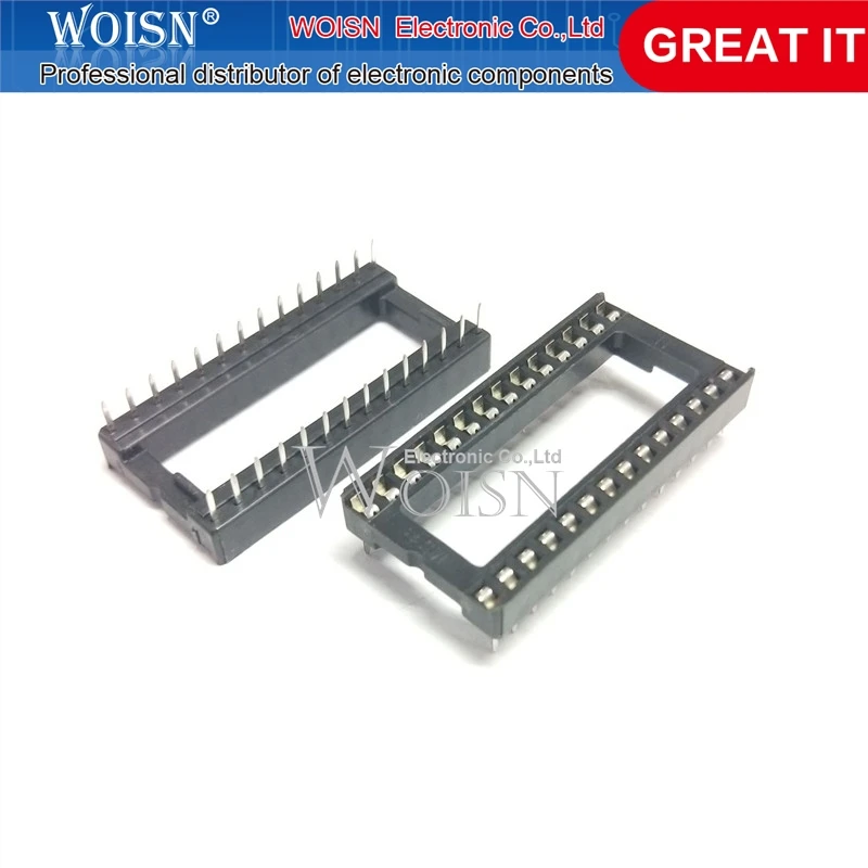 IC socket integrated block in-line DIP single-chip microcomputer chip flat foot base sub 28P wide