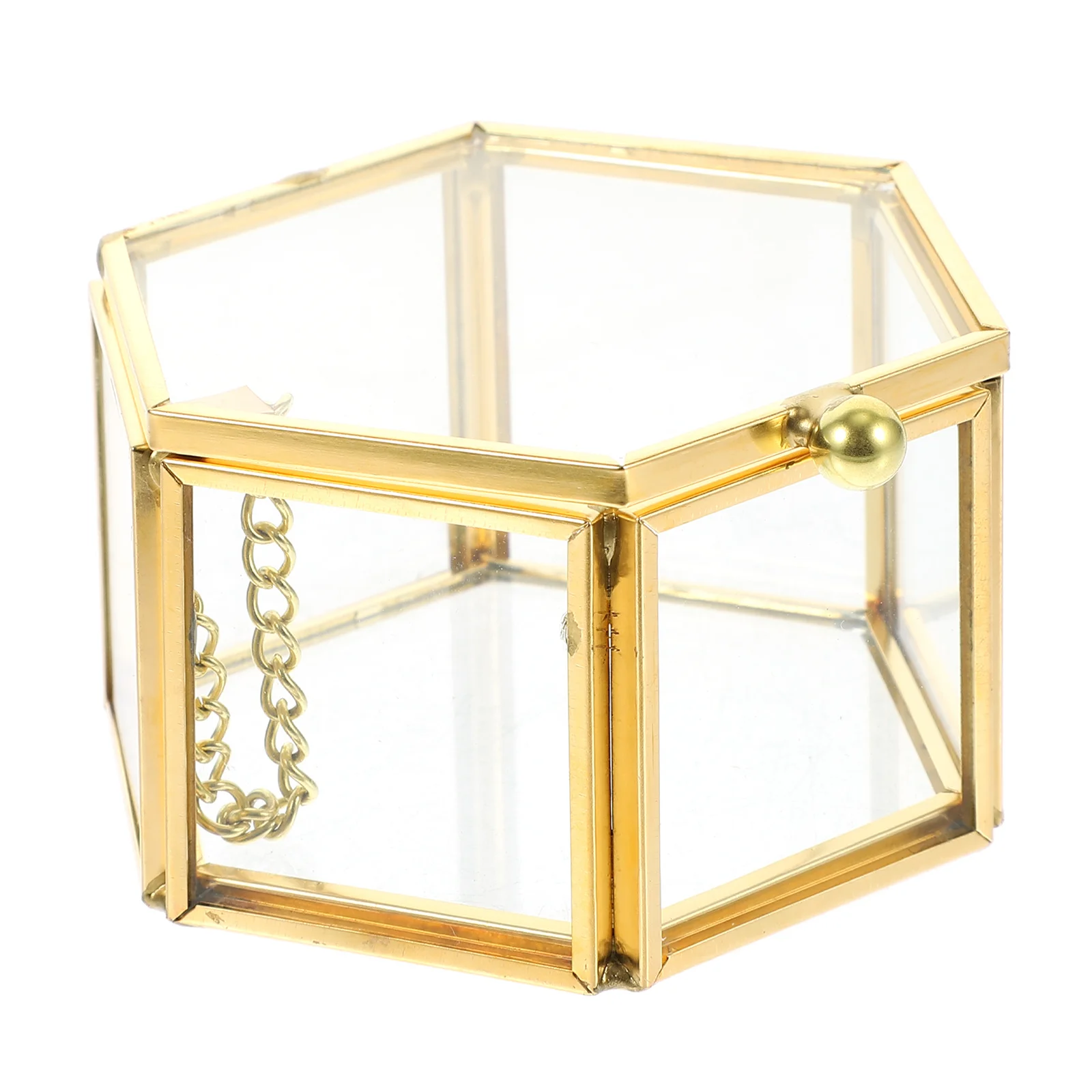 Vintage-Schmuckschatulle aus Glas, durchsichtiges Gehäuse, Halskette, Ohrringe, Display-Organizer, ordentlicher Desktop-Behälter, Schmucketui, durchsichtige Glasbox