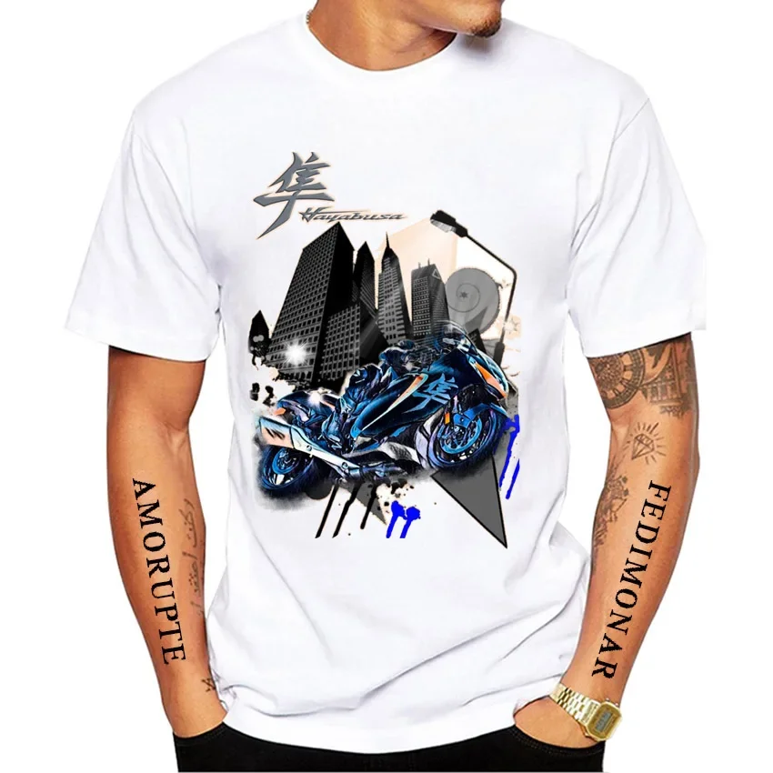 Hayabusa Gsx1300r 2023 Rijshirt Gs Avontuur Motorrijder T-Shirt Zomer Heren Korte Mouw Wit Casual Top Cool Boy Tees