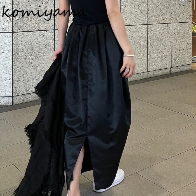 

Komiyama JAPAN Chic Bud Skirt Feminino Sexy Back Split Skirts Womens Moda Office Lady Faldas Mujer Solid Simple Jupe Femme