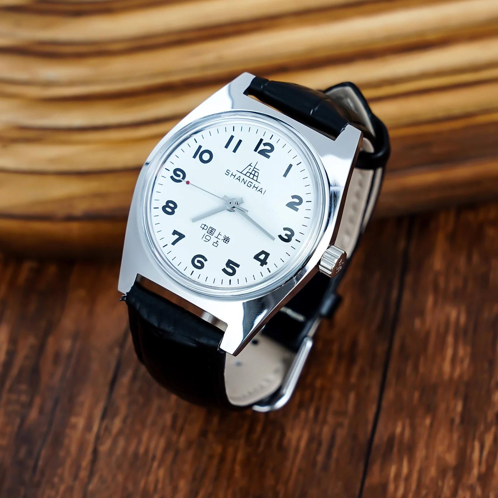 Shanghai  Mechanical Watch 36mm Retro Manual Mechanical Movement Stainless Steel Acrylic Mirror Tianjin Watch for Men Wholesale