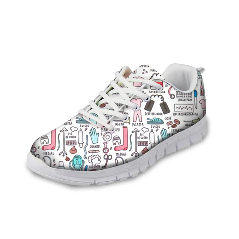 Cartoon Nurse Pattern Summer Sport Running Jogging Shoes For Women Casual Sneakers Flats Female Woman Comfortable Ladies Shoes