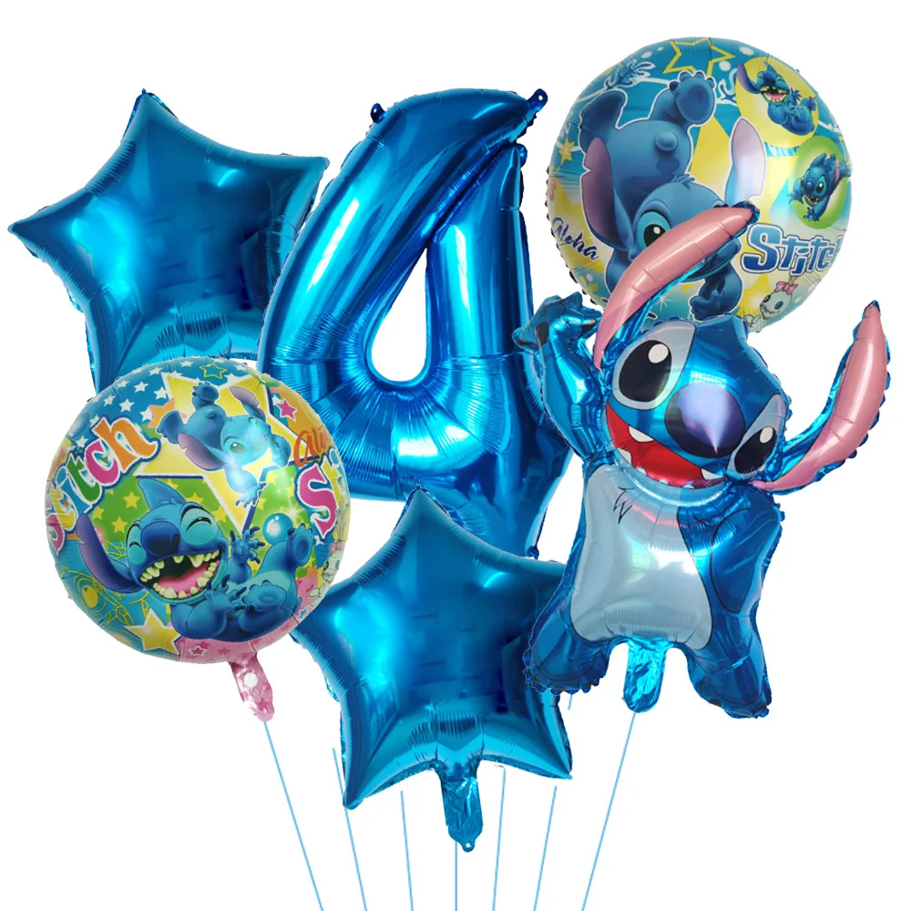 6pcs Disney Lilo & Stitch Party Balloons Stitch 32" Number Balloon set Baby Shower Birthday Party Decorations Kids Toy Gifts image 5