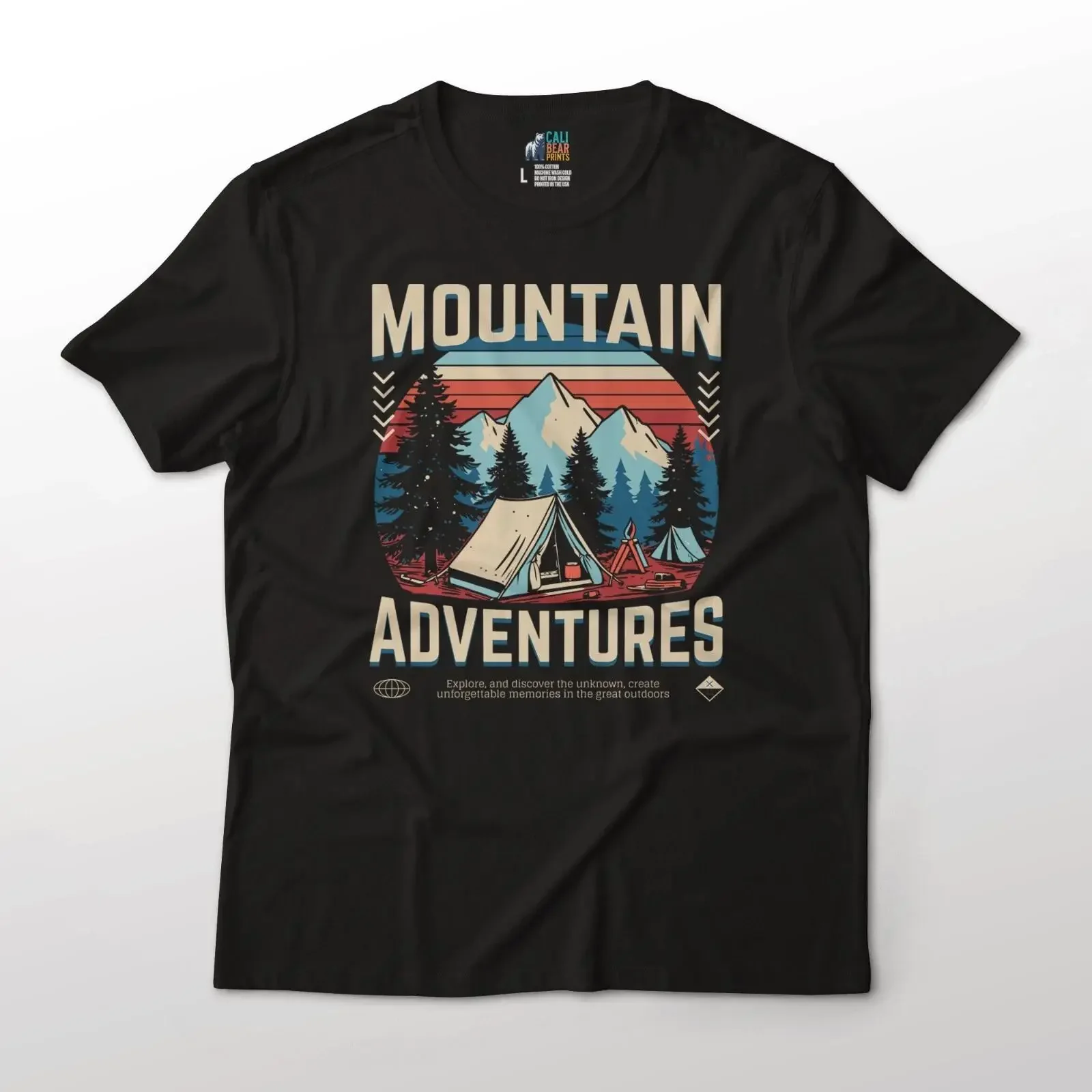 Mountain Adventures Explore the Unknown Nature Art T Shirt vintage Washed Soft Stretched designer clothes Casual fashion