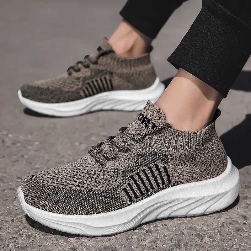 Niskie buty codzienne Outdoor Breathable Sock Shoes Women Men Sneakers for Walking Driving Thick Soled Mesh Upper Plus Size 36-45