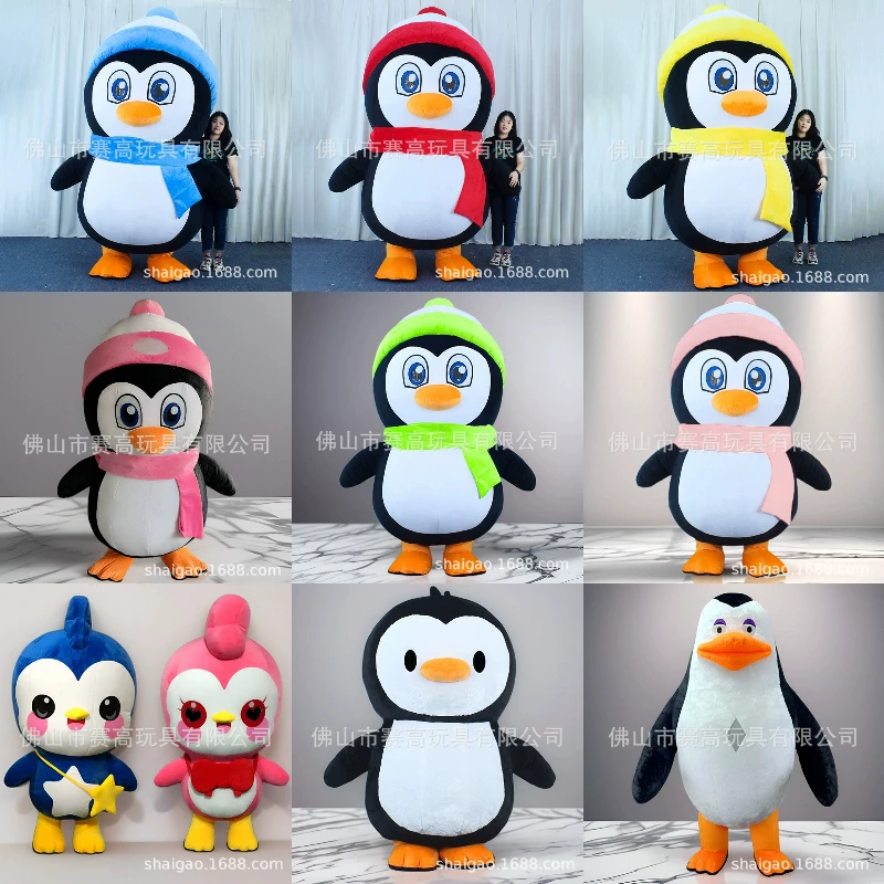 

Милый плюшевый надувной костюм талисмана пингвина, шляпа, леса, мультяшная прогулочная кукла, одежда, реклама, карнавальное нарядное платье на Хэллоуин