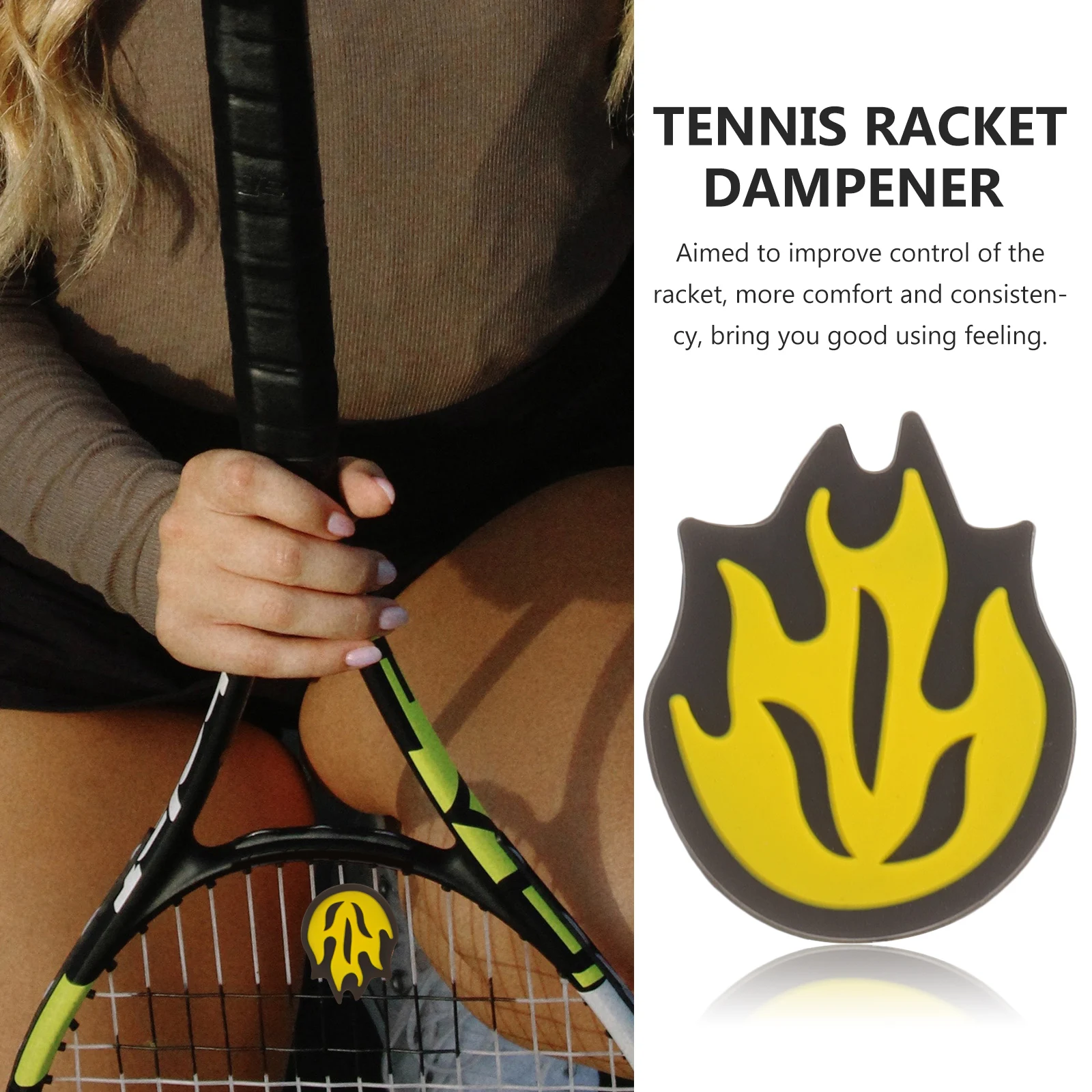

6pcs Tennis Racket Shock Absorber Silicone Dampener Design Vibration Reducer Lightweight Portable Tennis Accessories