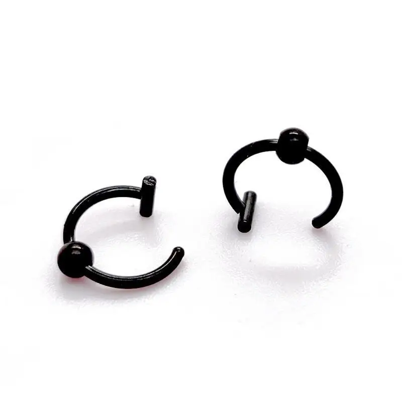 1Pair Fake Lip Rings for Women, 316L Stainless Steel Nose Ring Fake Septum Nose Ring Clip On Lip Ring Fake Piercing Jewelry image 4