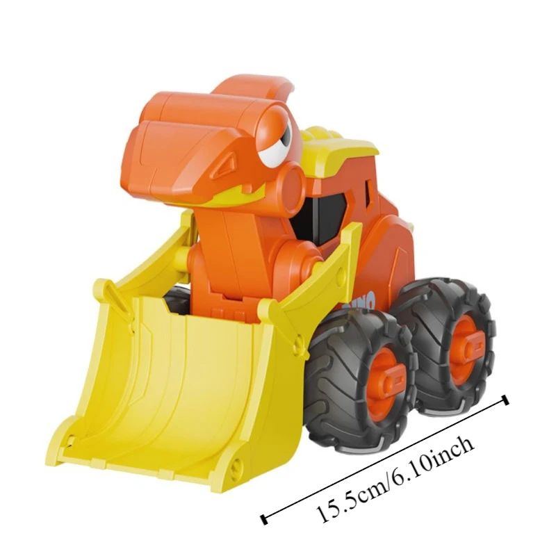 Coche de juguete de plástico para niños, rompecabezas, habilidades manuales, modelo de coche de ingeniería de dinosaurios, colección educativa
