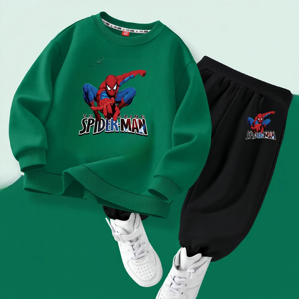 الأولاد الرياضة السترة والسراويل قطعتين مجموعة سبايدرمان الأطفال ربيع جديد Sweatsuit الاطفال ملابس عادية تنفس #2