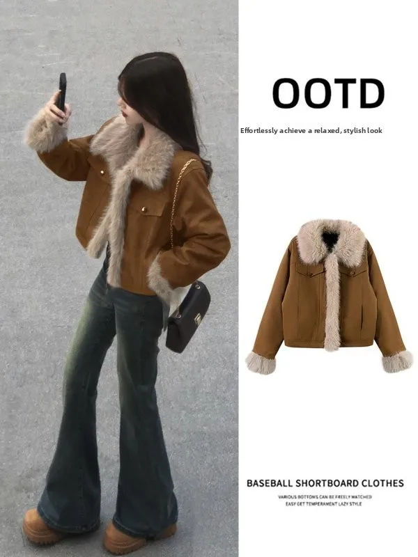 

Женское зимнее пальто с подкладкой из меха ягненка, свободное длинное пальто на пуговицах, женская ветрозащитная верхняя одежда