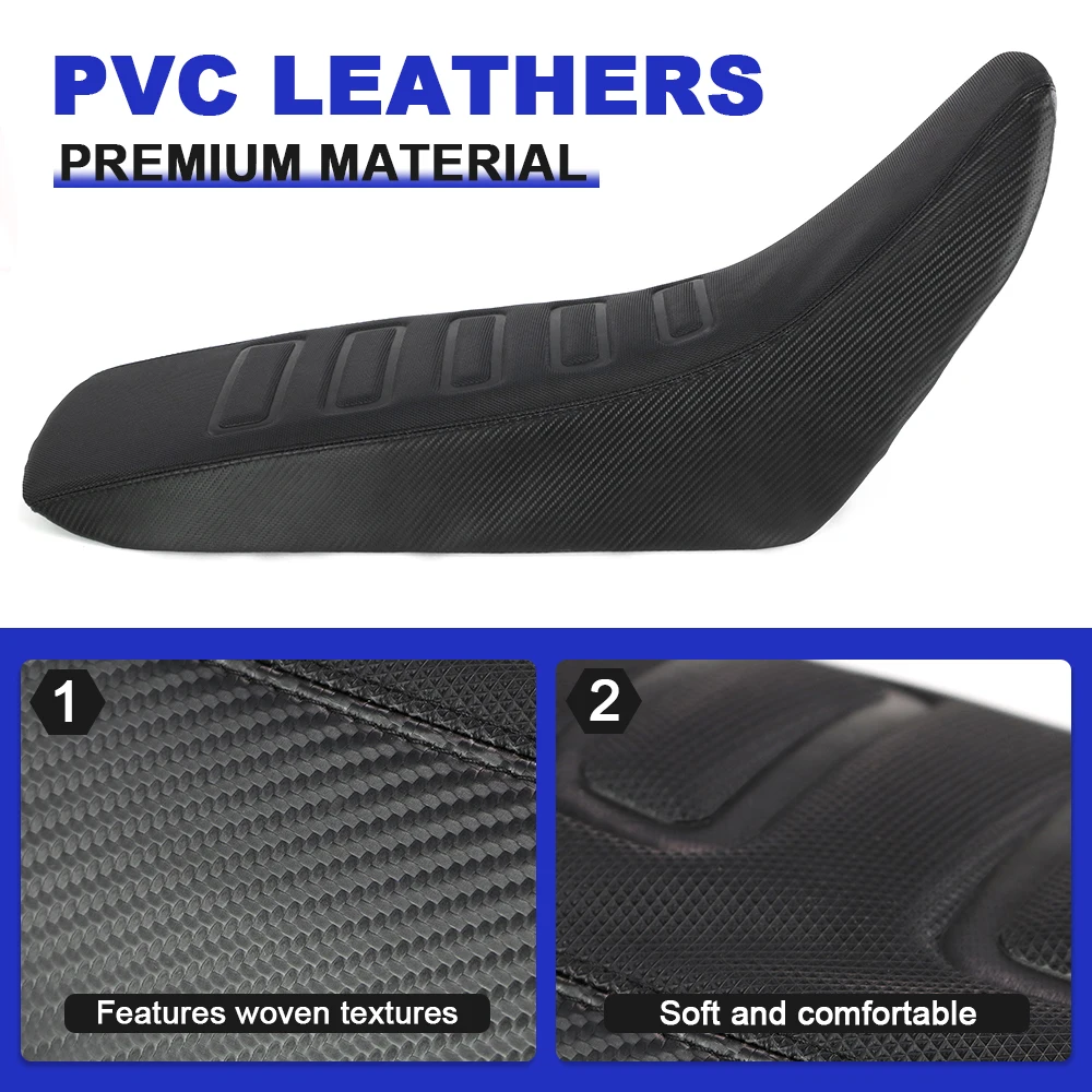 For SUZUKI DR650 DR 650 1996-2024 Motorcycle Striped Grip Gripper Seat Cover PVC Leather Waterproof Seat Saddle Cushion Cover