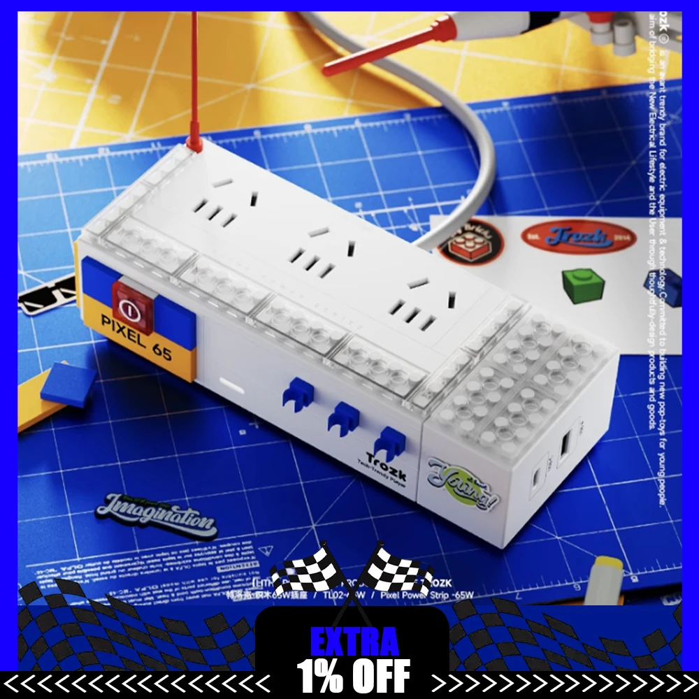 trozk-65w-電源タップ窒化ガリウム充電器急速充電ソケットデスクトップ-e-スポーツパッチパネル-usb-ゲーマーデスクトップ装飾ギフト