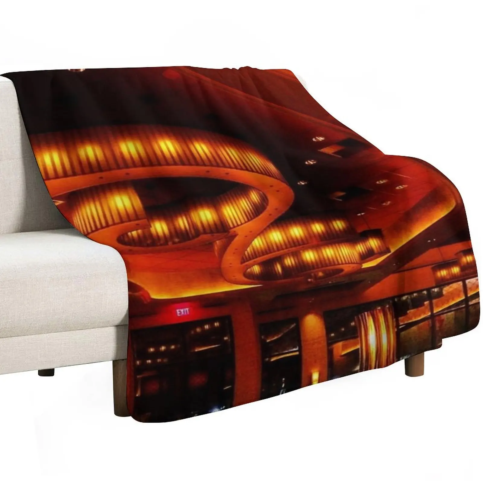 Cheesecake factory, Fancy restrain, bar, lights, lounge Throw Blanket Giant Sofa Sofa Plaid Loose Camping Hairys Blankets
