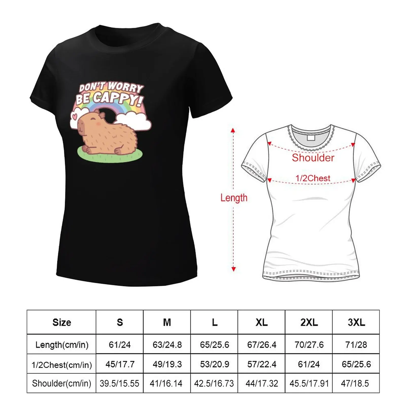 Camiseta de Capybara y arcoíris para mujer, ropa de verano, camisetas gráficas, ropa hippie