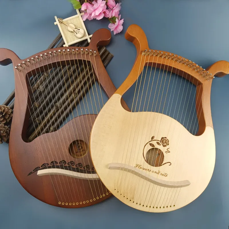 

Lyre Harp Strings Piano Harp Lyre Harp Wooden Mahogany Musical Instrument With Tuning Wrench Spare Strings