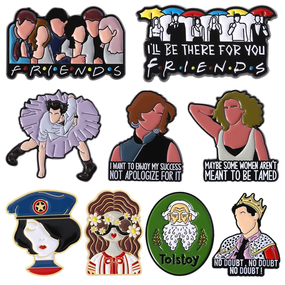 Creative Characters Enamel Pins Personality Russian Doll  Brooch Backpack Jewelry Accessories Philosopher Sculpture Lapel Badges