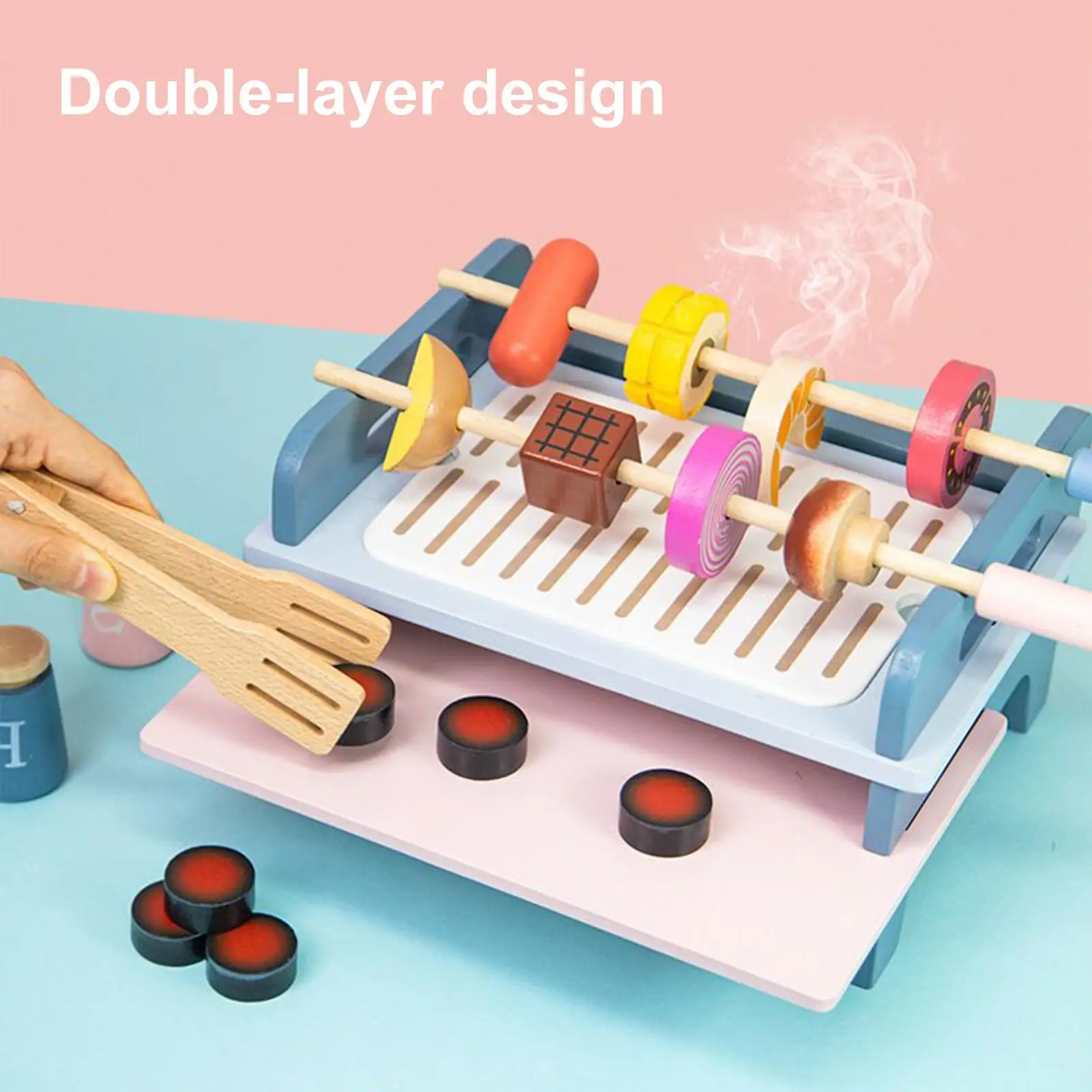 التظاهر شواء ليتل الشيف لعب مجموعات الالعاب الطبخ لعبة تعليمية تفاعلية لعبة للمنزل وقت اللعب الصبي الذين تتراوح أعمارهم بين 1-3 تطوير المهارات